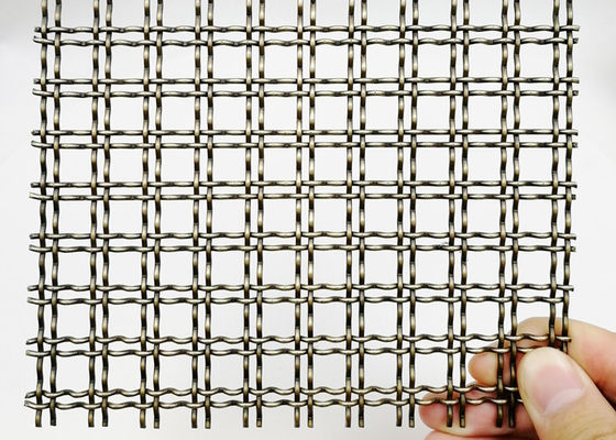 Las divisiones prensaron el alambre Mesh Antique Brass PVD Mesh Panels decorativo de la armadura