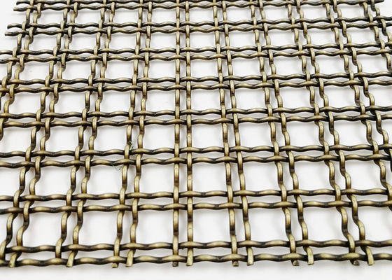 Las divisiones prensaron el alambre Mesh Antique Brass PVD Mesh Panels decorativo de la armadura