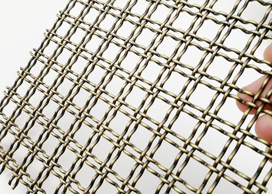 Las divisiones prensaron el alambre Mesh Antique Brass PVD Mesh Panels decorativo de la armadura