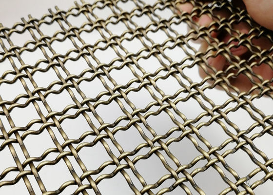 Las divisiones prensaron el alambre Mesh Antique Brass PVD Mesh Panels decorativo de la armadura