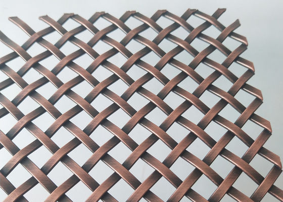 La antigüedad plateó la anchura decorativa de cobre amarillo de Mesh Grilles Square Hole el 1m del alambre
