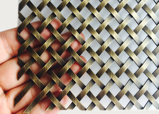 La antigüedad plateó la anchura decorativa de cobre amarillo de Mesh Grilles Square Hole el 1m del alambre
