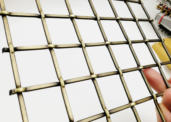 alambre de metal de cobre amarillo decorativo de Rustproofing de las parrillas de 5.5m m Mesh Stairs Railings