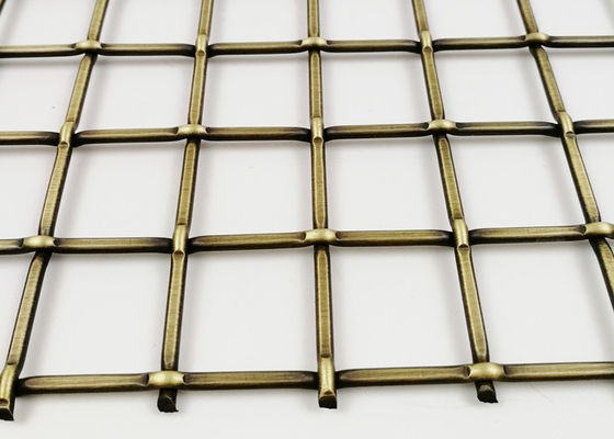 alambre de metal de cobre amarillo decorativo de Rustproofing de las parrillas de 5.5m m Mesh Stairs Railings