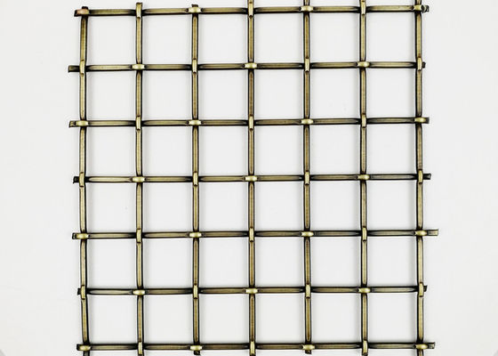 alambre de metal de cobre amarillo decorativo de Rustproofing de las parrillas de 5.5m m Mesh Stairs Railings