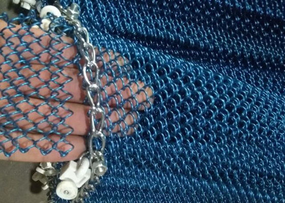 pintura a pistola del metal de los 26ft de la bobina de la pañería de Eco de la chimenea de la cortina azul de la pantalla