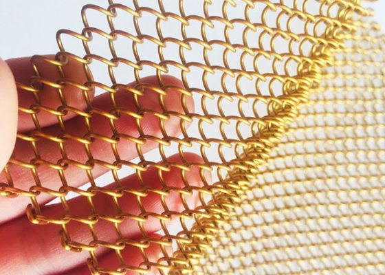 Oro casero flexible Mesh Curtain de la pañería el 13ft de la bobina del metal de la decoración