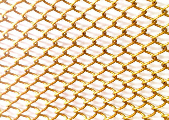 Oro casero flexible Mesh Curtain de la pañería el 13ft de la bobina del metal de la decoración