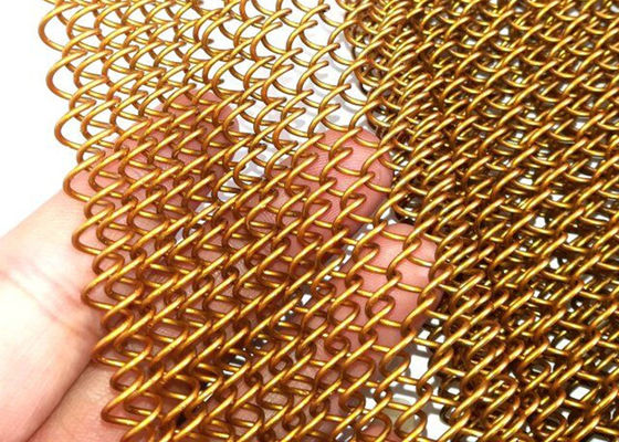 Oro casero flexible Mesh Curtain de la pañería el 13ft de la bobina del metal de la decoración