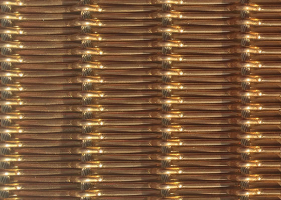 metal flexible tejido arquitectónico Mesh Fabric Free Oil del 12m 1.55m m Rod Pitch