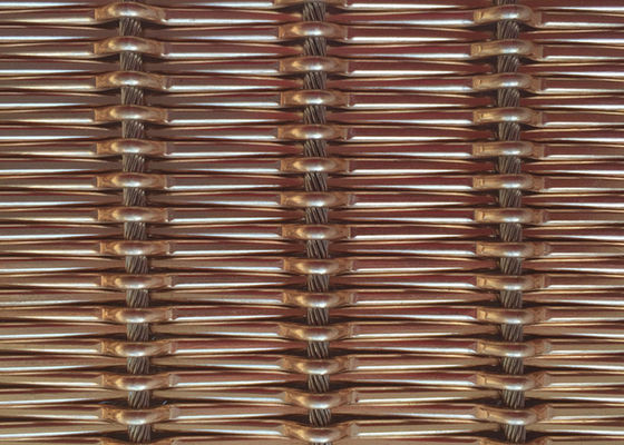 metal flexible tejido arquitectónico Mesh Fabric Free Oil del 12m 1.55m m Rod Pitch