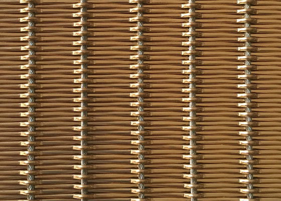 metal flexible tejido arquitectónico Mesh Fabric Free Oil del 12m 1.55m m Rod Pitch