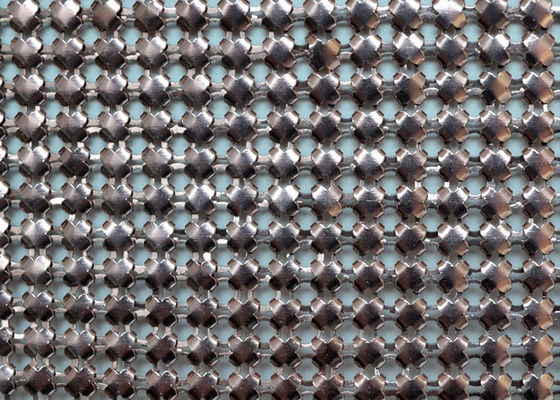 Llano material de Mesh Curtain Silver Sequin Cloth del metal del SGS Chainmail tejido