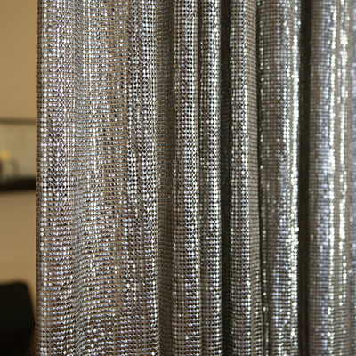 Llano material de Mesh Curtain Silver Sequin Cloth del metal del SGS Chainmail tejido