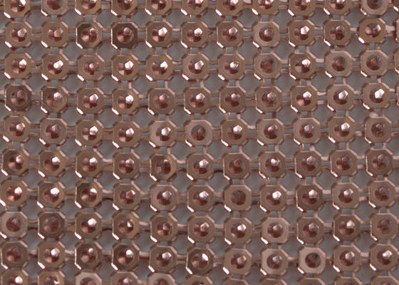 revestimiento antiusura de la división de la decoración de la tela de 4m m Dia Woven Aluminum Metal Sequin