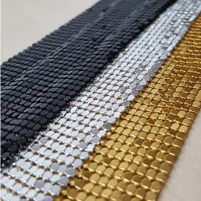 revestimiento antiusura de la división de la decoración de la tela de 4m m Dia Woven Aluminum Metal Sequin