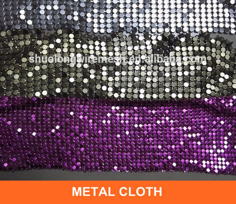 revestimiento antiusura de la división de la decoración de la tela de 4m m Dia Woven Aluminum Metal Sequin