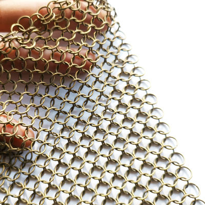 SGS de acero inoxidable de 1m m Anticut Ring Mesh Curtain Indoor Fexible
