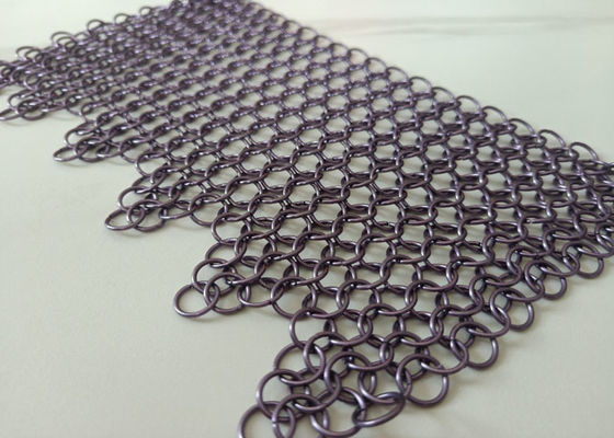 La púrpura soldó con autógena el acero inoxidable Ring Mesh Curtain Anticorrosion 2.2kg/M2