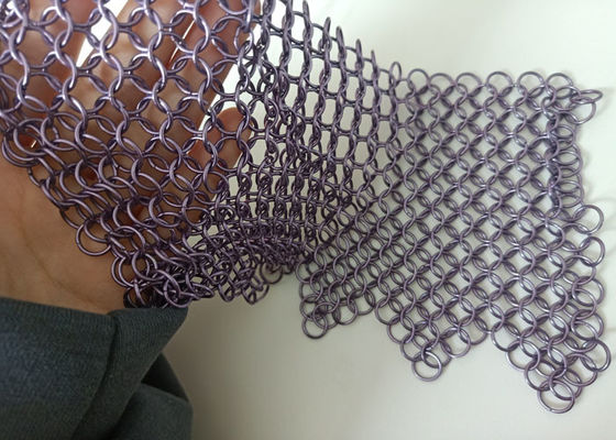 La púrpura soldó con autógena el acero inoxidable Ring Mesh Curtain Anticorrosion 2.2kg/M2