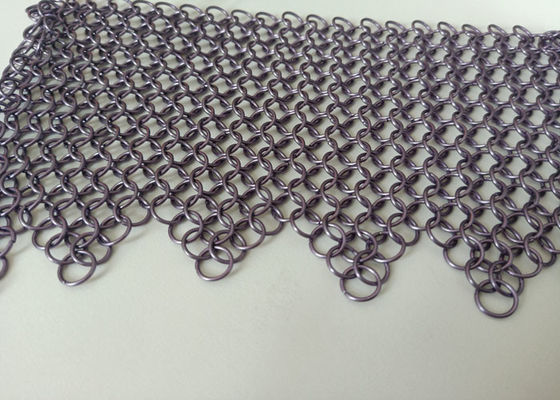 La púrpura soldó con autógena el acero inoxidable Ring Mesh Curtain Anticorrosion 2.2kg/M2