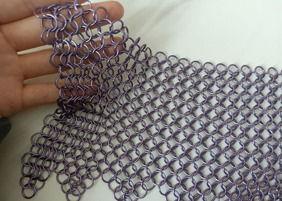 La púrpura soldó con autógena el acero inoxidable Ring Mesh Curtain Anticorrosion 2.2kg/M2