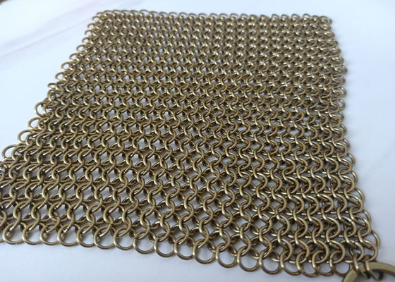 Correo en cadena de cobre amarillo antiguo Ring Mesh Curtain Facade Architectural Decoration