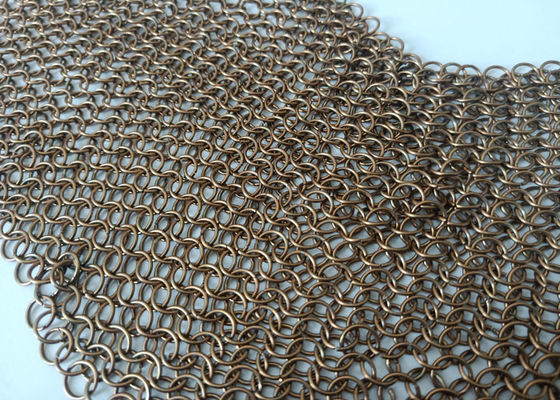 Correo en cadena de cobre amarillo antiguo Ring Mesh Curtain Facade Architectural Decoration