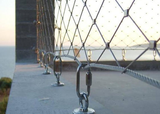 mano de 7x7 Antifire - Mesh Steel Rope Fence tejido 60x60m m para la verja de la escalera