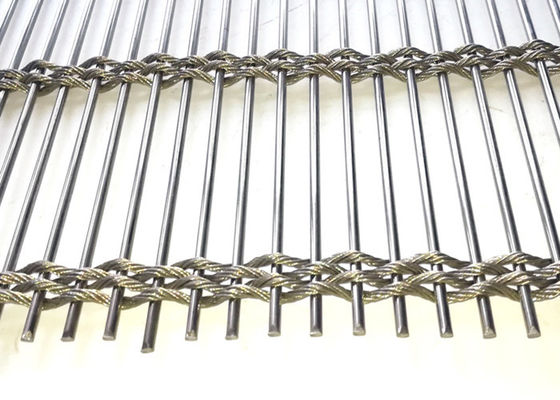 Acero inoxidable Mesh For Facade Cladding arquitectónico de Rod Woven Soft el 63% de la cuerda de alambre