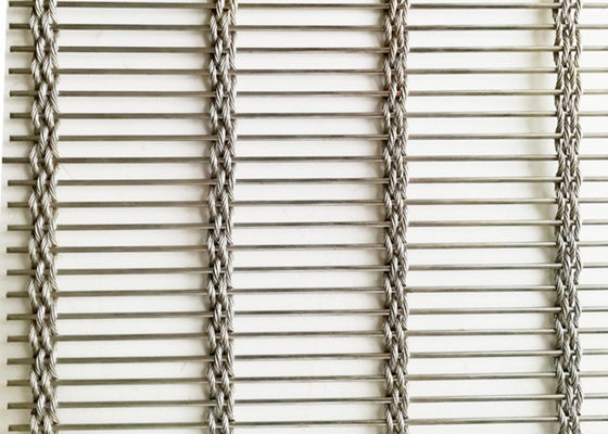 Acero inoxidable Mesh For Facade Cladding arquitectónico de Rod Woven Soft el 63% de la cuerda de alambre