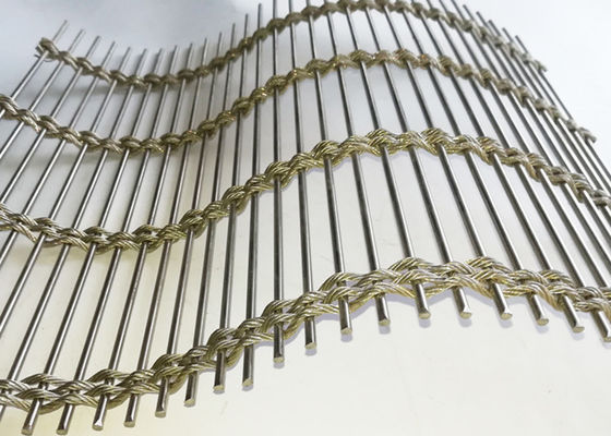 Acero inoxidable Mesh For Facade Cladding arquitectónico de Rod Woven Soft el 63% de la cuerda de alambre