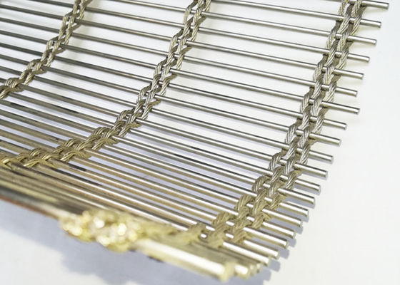 Acero inoxidable Mesh For Facade Cladding arquitectónico de Rod Woven Soft el 63% de la cuerda de alambre