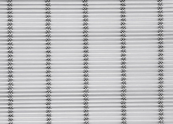 fachada arquitectónica de Mesh Curtain Natural Color Woven MetalFabric del acero inoxidable de los 6m del x 120m