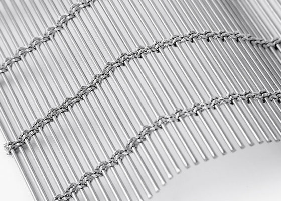 fachada arquitectónica de Mesh Curtain Natural Color Woven MetalFabric del acero inoxidable de los 6m del x 120m