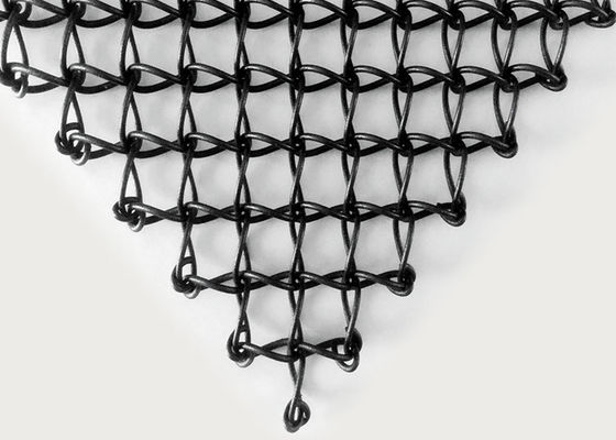 El vinilo pulverizado cubrió a Mesh Black Color Three Dimensional arquitectónico de acero inoxidable