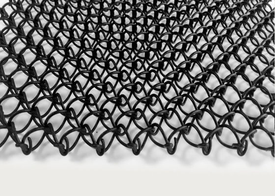 El vinilo pulverizado cubrió a Mesh Black Color Three Dimensional arquitectónico de acero inoxidable