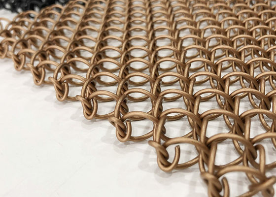 Alambre tejido decorativo de acero inoxidable Mesh Screen Rigid Anti Impact del metal 1.5m m de Pvd