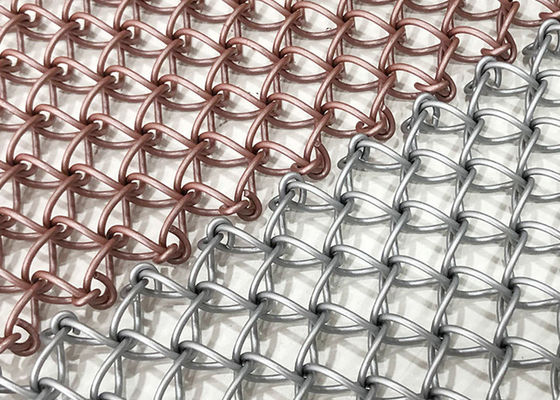 Alambre tejido decorativo de acero inoxidable Mesh Screen Rigid Anti Impact del metal 1.5m m de Pvd