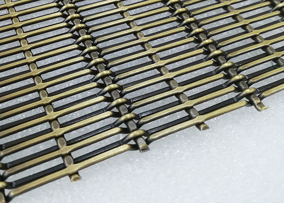 Metal tejido decorativo Mesh For Stainless Steel Screen del llano de cobre amarillo antiguo