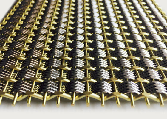 Acero arquitectónico Mesh Ss 304 y arquitectónico tejida alambre de cobre amarillo de los recubrimientos de paredes