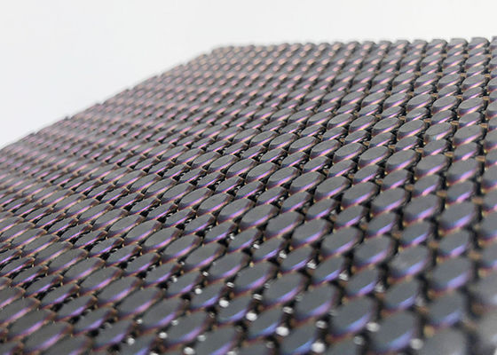 Revestimiento arquitectónico de acero inoxidable de Mesh Woven Wire For Facade de la galjanoplastia negra del color