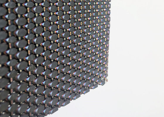 Revestimiento arquitectónico de acero inoxidable de Mesh Woven Wire For Facade de la galjanoplastia negra del color