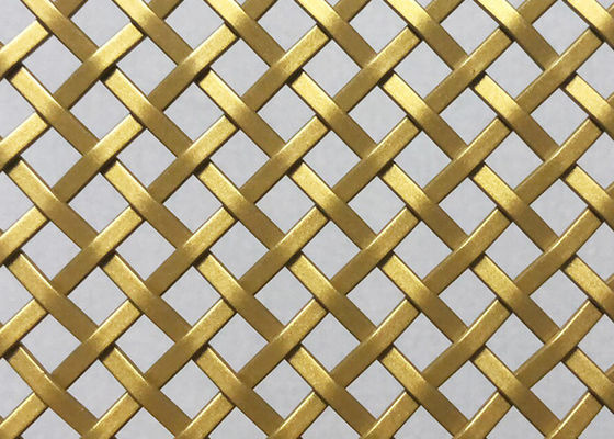 Alambre arquitectónico de acero inoxidable Mesh Gold Color Panels del balcón de 3m m