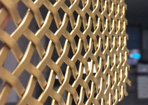 Alambre arquitectónico de acero inoxidable Mesh Gold Color Panels del balcón de 3m m