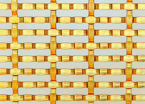 Divisores arquitectónicos de acero inoxidables de oro del espacio de Mesh Decorative Woven Wire For