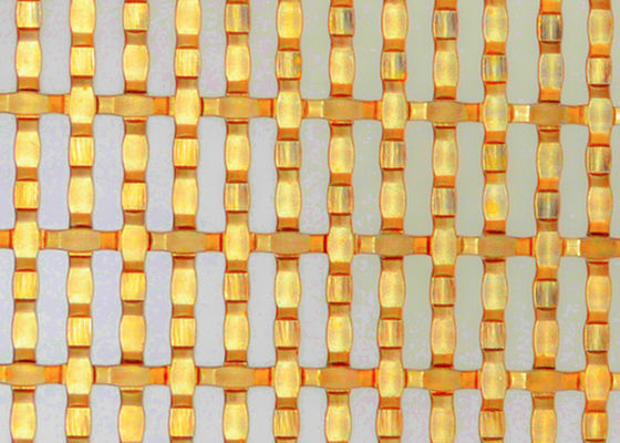 Divisores arquitectónicos de acero inoxidables de oro del espacio de Mesh Decorative Woven Wire For