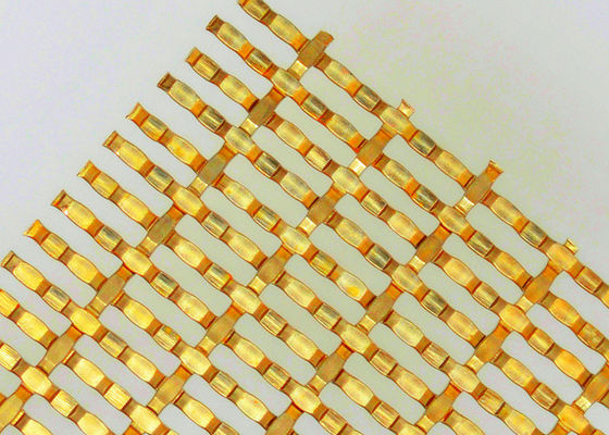 Divisores arquitectónicos de acero inoxidables de oro del espacio de Mesh Decorative Woven Wire For