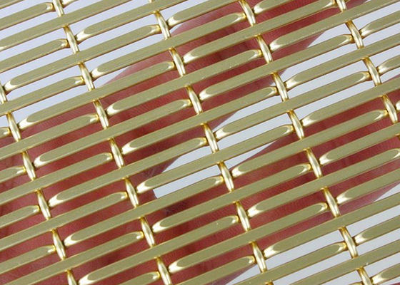 Color oro que anodiza el alambre tejido decorativo Mesh Aluminum For Ceilings