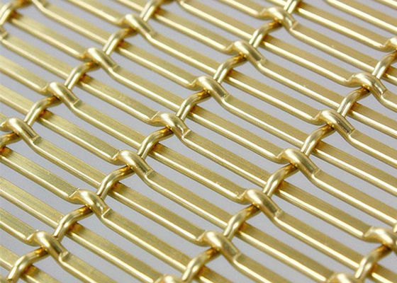 Color oro que anodiza el alambre tejido decorativo Mesh Aluminum For Ceilings